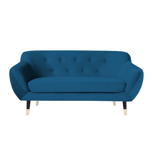 Zils dīvāns ar melnām kājām Mazzini Sofas Amelie, 158 cm