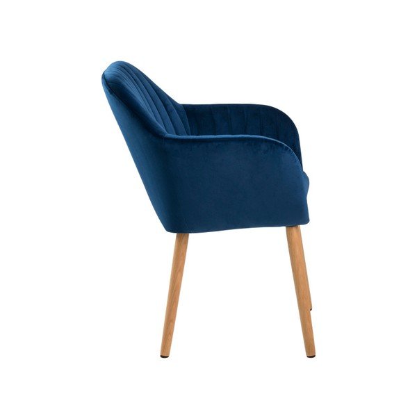 Tumši zils polsterēts ēdamistabas krēsls ar roku balstiem Emilia – Actona-image-2