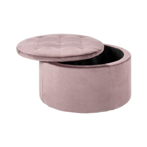 Rozā samta pufs Actona Retina, ⌀ 60 cm-image-1