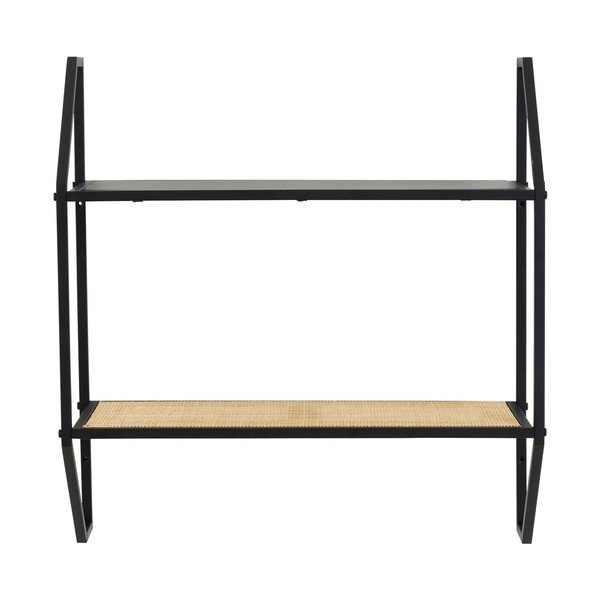 Melns/dabīga toņa daudzlīmeņu metāla sienas plaukts 61 cm Depok – Premier Housewares-image-4