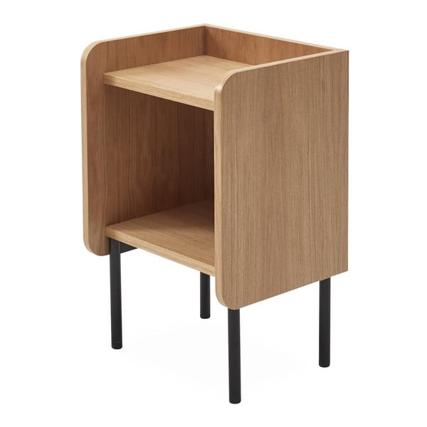 Ozolkoka imitācijas naktsgaldiņš ar plauktiem dabīgā tonī Wrap – Bonami Selection-image-2