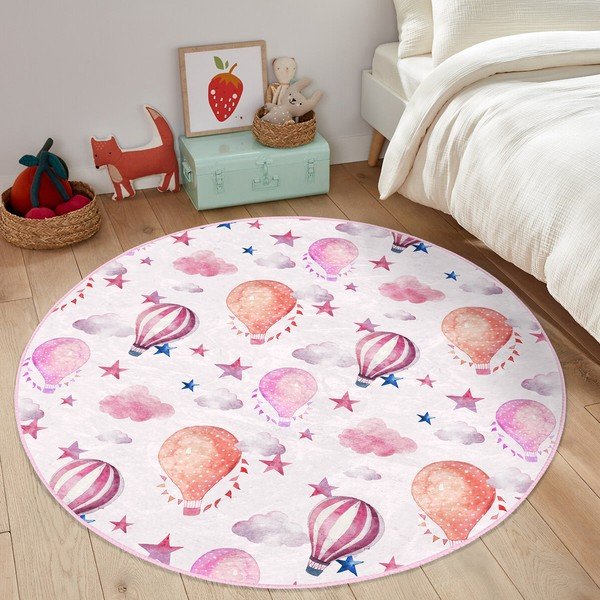 Rozā bērnu paklājs ø 120 cm Comfort – Mila Home-image-2