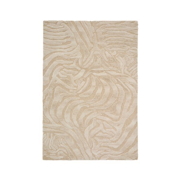 Bēšs ar rokām darināts paklājs no vilnas maisījuma 160x230 cm Tribet – Kave Home