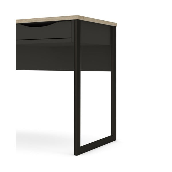 Melns rakstāmgalds Tvilum Function Plus, 130 x 48 cm-image-4