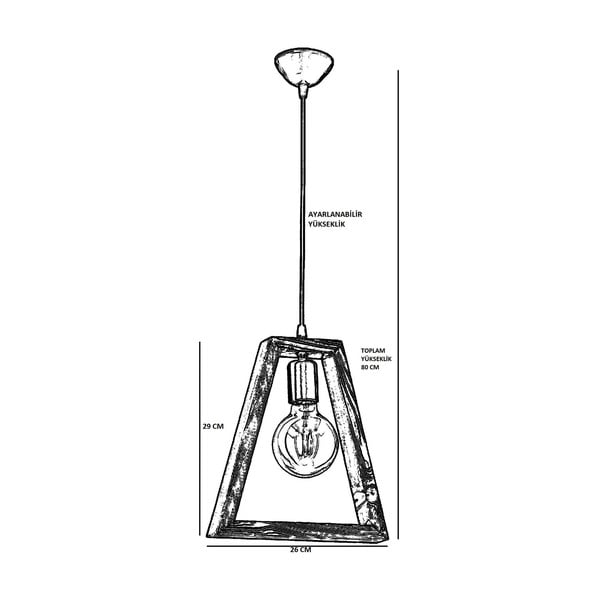 Griestu lampa no skābarža Geometrik Triangle-image-2