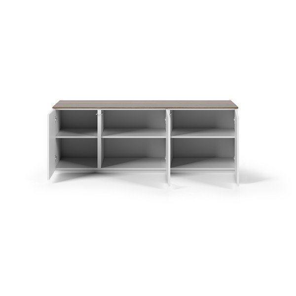 Balta kumode ar durvīm un valriekstkoka imitācijas virsmu, 160 x 57 cm, 160 x 57 cm Join – TemaHome-image-3