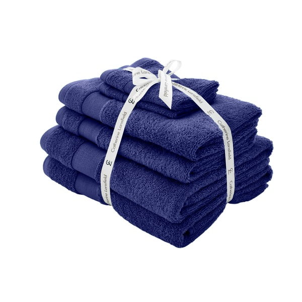 Tumši zili frotē kokvilnas dvieļi komplektā (6 gab.) Anti-Bacterial – Catherine Lansfield