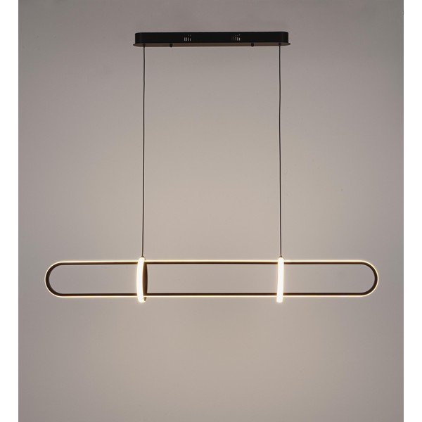 Melna metāla LED piekaramā lampa Alken – Bizzotto-image-2