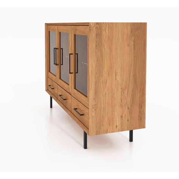 Dabīga toņa vitrīna no ozolkoka 144x95 cm Abies – The Beds-image-3