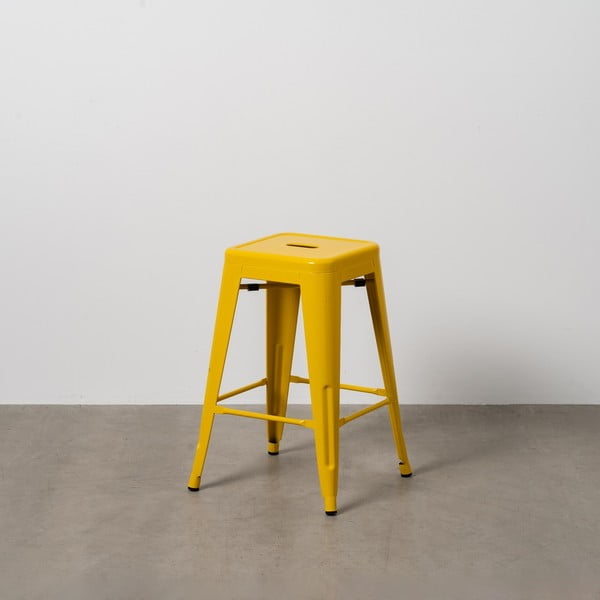 Dzeltenas metāla bāra taburetes (2 gab.) (sēdekļa augstums 61 cm) – Ixia-image-1