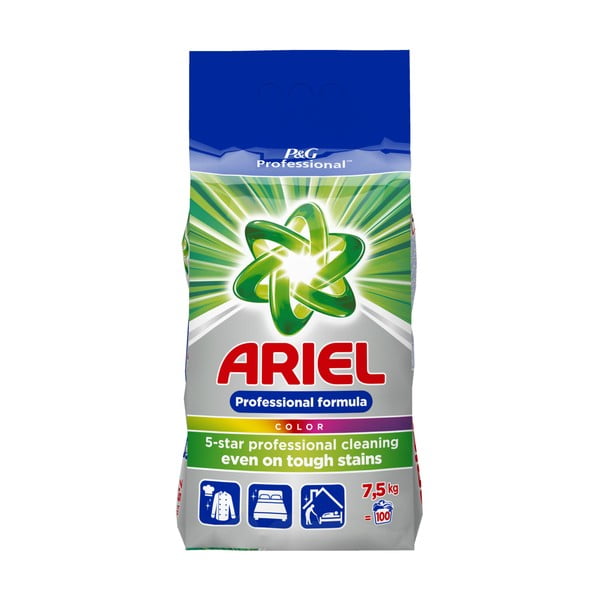 Veļas mazgāšanas pulvera ģimenes iepakojums Ariel Professional Color , 7,5 kg (100 mazgāšanas devas)