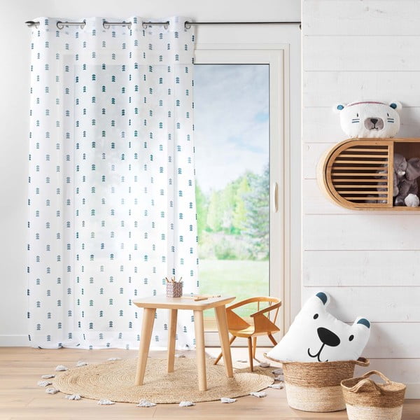 Balts/zils dienas aizkars 140x240 cm Geokid – douceur d'intérieur-image-2