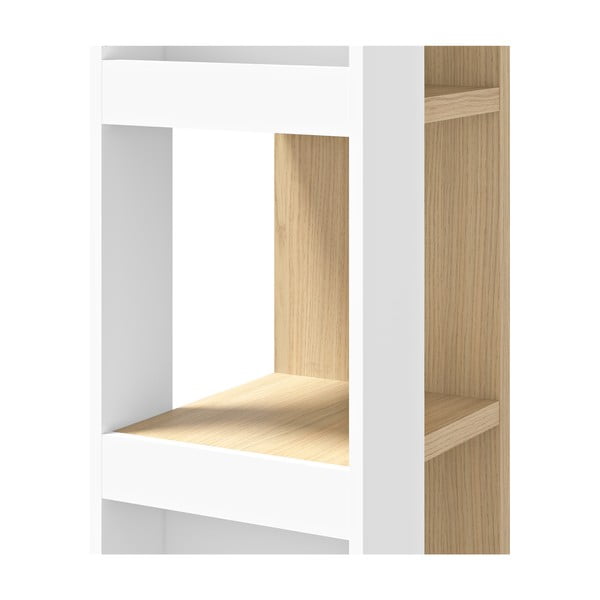 Balts grāmatu plaukts ar ozolkoka imitāciju 40x114 cm Ella – TemaHome-image-4
