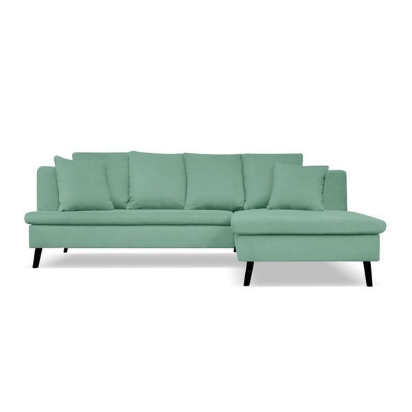 Mint zaļš dīvāns četrām personām ar atpūtas krēslu labajā pusē Cosmopolitan design Hamptons