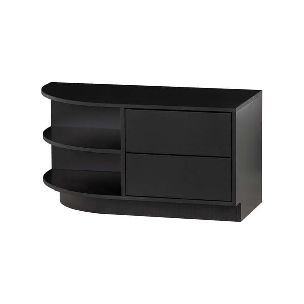 Melns priedes masīvkoka modulārais TV galdiņš 78x40 cm Finca – WOOOD-image-3