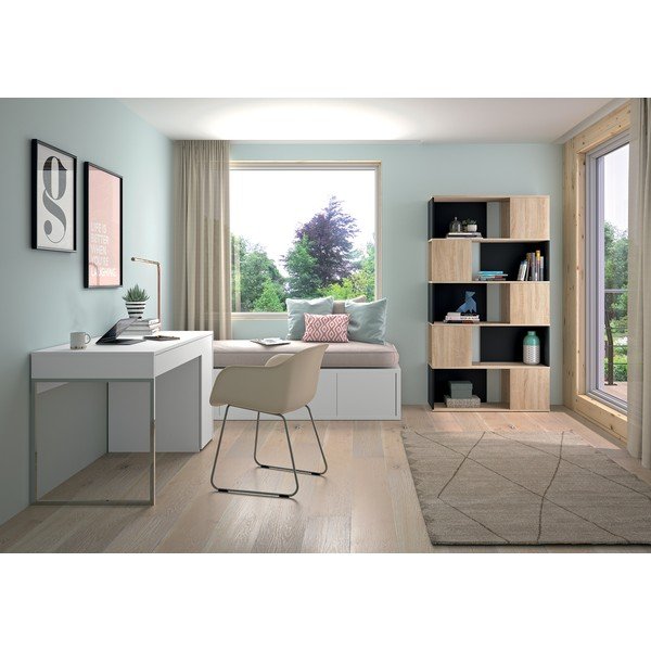 Melns grāmatu plaukts 98x180 cm Rossio - TemaHome -image-4