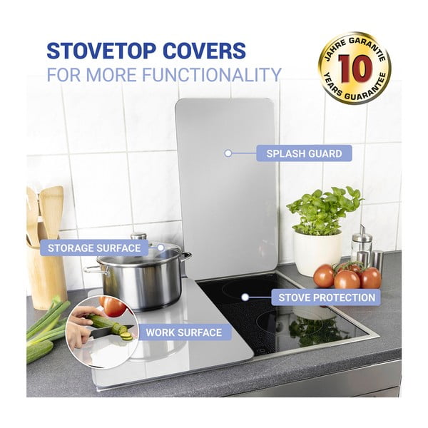 Plīts aizsargi no stikla (2 gab.) Wenko Universal Silver-image-3