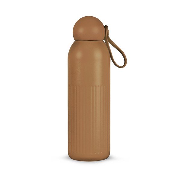 Brūna nerūsējošā tērauda termopudele ar salmiņu 500 ml Tekla – Sagaform