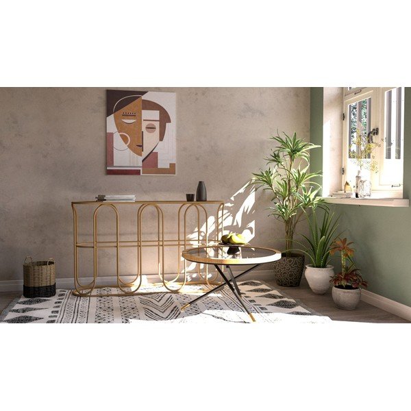 Dabīga toņa rotangpalmas konsoles galds 32x110 cm Samui – Mauro Ferretti-image-1