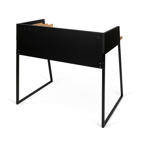 Melns darba galds ar ozolkoka detaļām TemaHome Volga-image-4