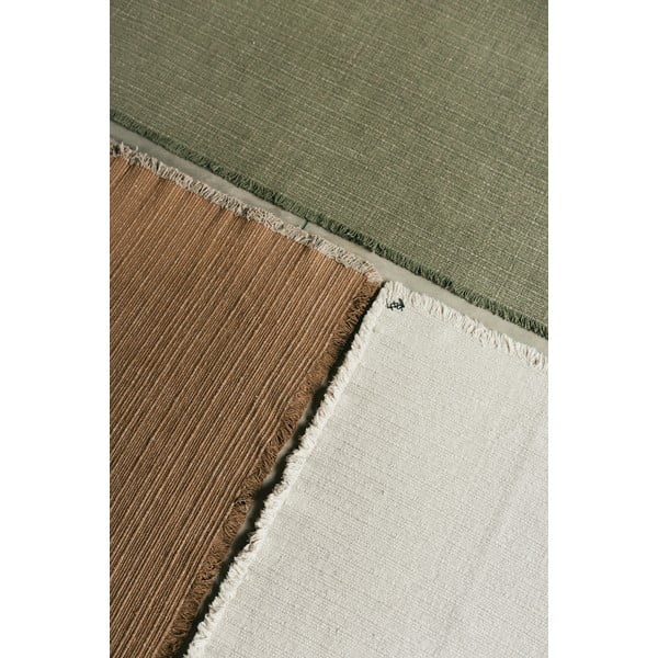 Krēmkrāsas ar rokām darināts kokvilnas paklājs 140x200 cm Handloom – Lorena Canals-image-3