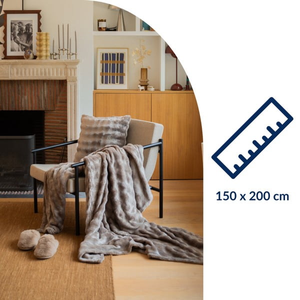 Pelēkbrūns mikroplīša pleds 150x200 cm Wave – Tiseco Home Studio-image-2