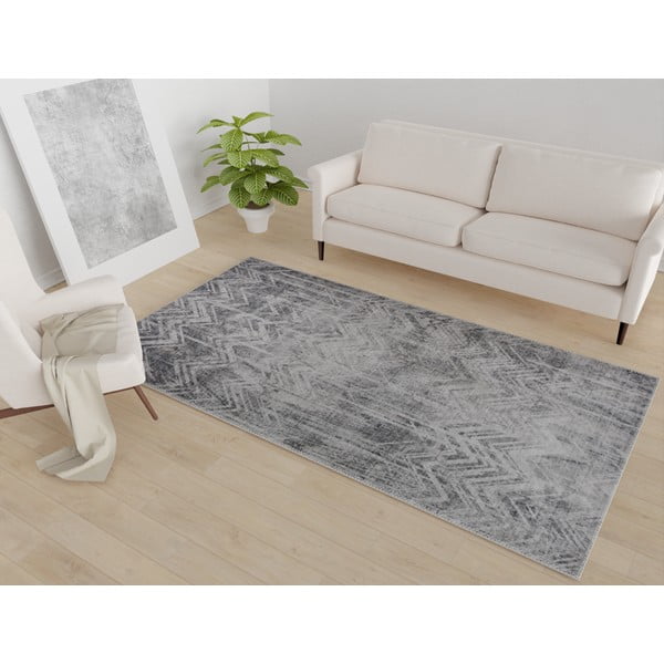 Pelēks mazgājams paklājs 80x50 cm – Vitaus-image-1