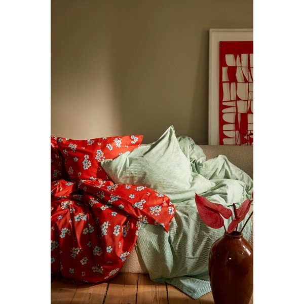 Ķieģeļu sarkana divvietīga/īpaši gara gultas veļa no kokvilnas satīna 200x220 cm Grand Pleasantly – JUNA-image-4