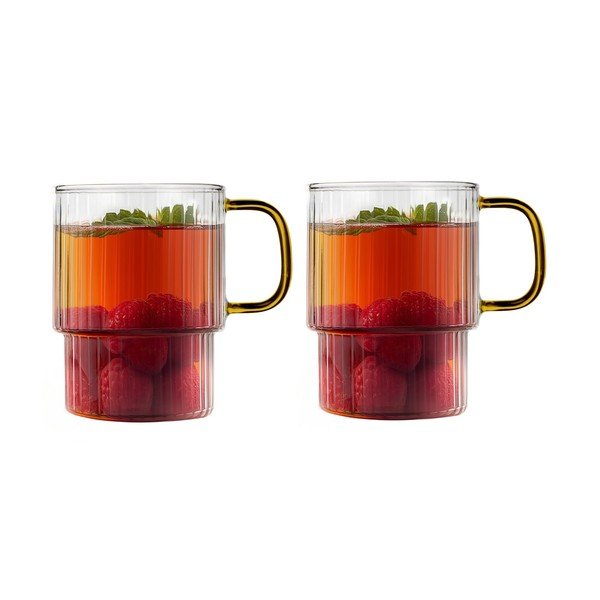 Dzeltenas kapučīno stikla krūzes (2 gab.) 350 ml Livio – Vialli Design