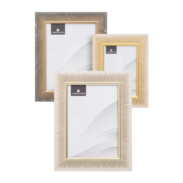 Brūni/dabīga toņa plastmasas stāvoši/piekarināmi foto rāmji (3 gab.) 19x24 cm – Casa Selección
