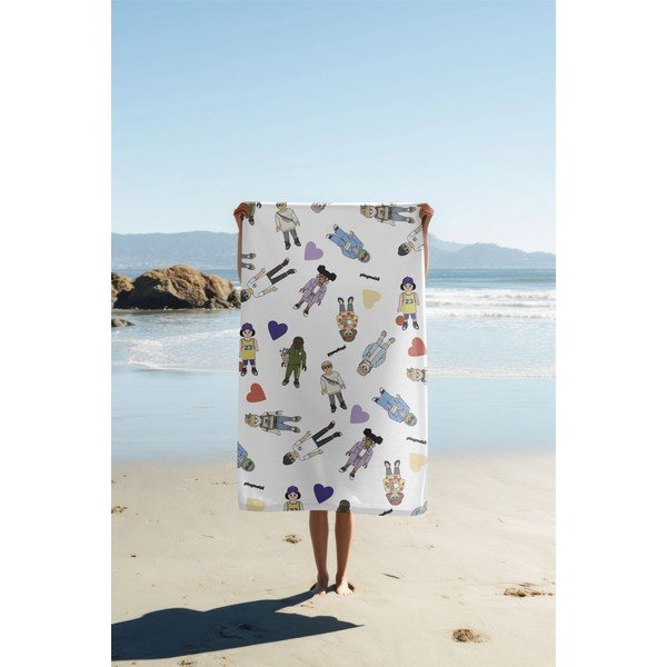 Frotē kokvilnas pludmales dvielis 75x140 cm Unique United – Playmobil-image-2