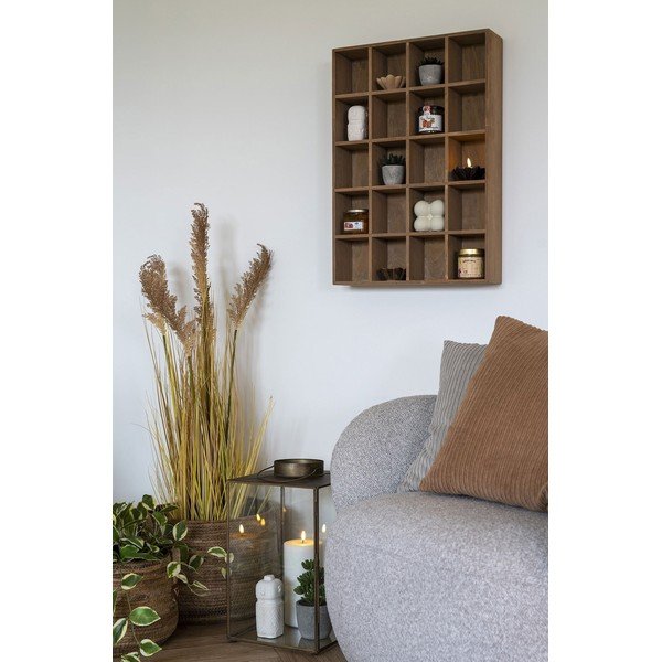 Dabīga toņa daudzlīmeņu priedes masīvkoka sienas plaukts 44 cm Moss – House Nordic-image-2