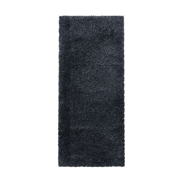 Antracīta pelēks celiņa paklājs 80x250 cm Fluffy – Ayyildiz Carpets