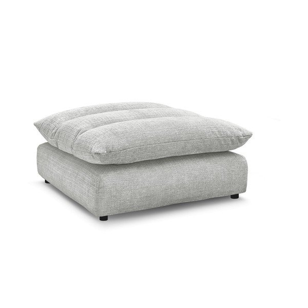 Gaiši pelēks kāju soliņš no šenila auduma Neil – Bobochic Paris