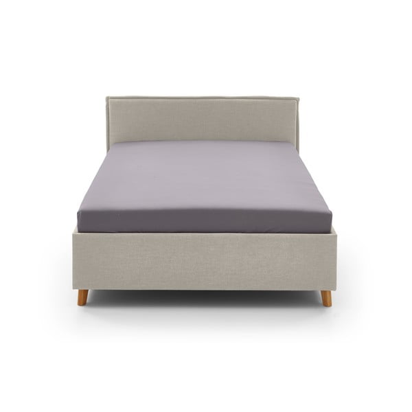 Bēša polsterēta bērnu gulta ar veļas kasti ar redelēm 140x200 cm Fun – Meise Möbel-image-3