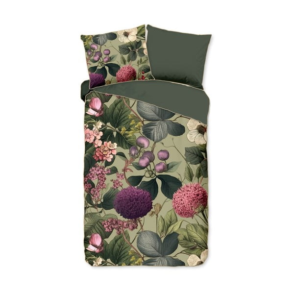 Haki vienguļamā gultas veļa no kokvilnas satīna 140x220 cm Onaz – Descanso