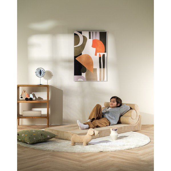 Gaiši brūns velveta bērnu atpūtas krēsls Flipster – Wigiwama-image-1