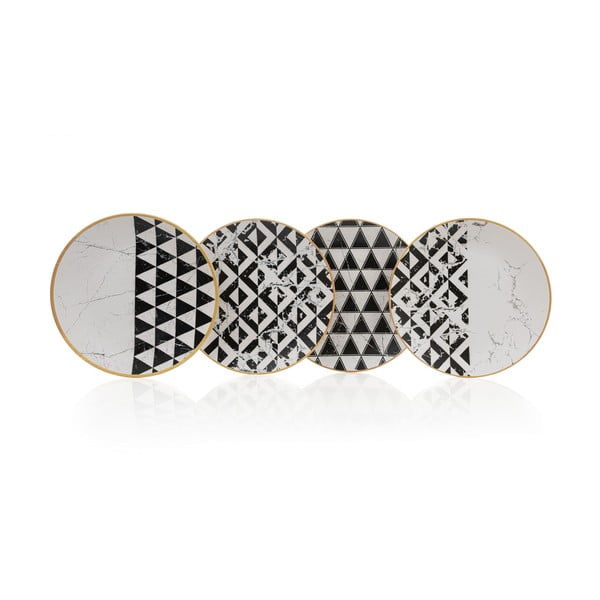 Melnbalti keramikas šķīvji (4 gab.) ø 25 cm – Hermia