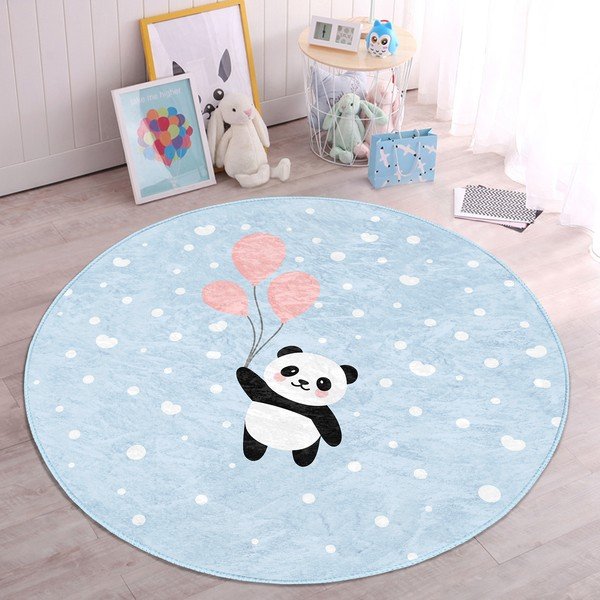 Gaiši zils bērnu paklājs ø 80 cm Comfort – Mila Home-image-2