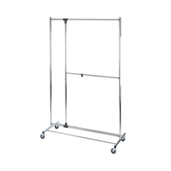 Pelēks metāla izvelkams un pārvietojams drēbju pakaramais statīvs Profissimo – Wenko-image-4