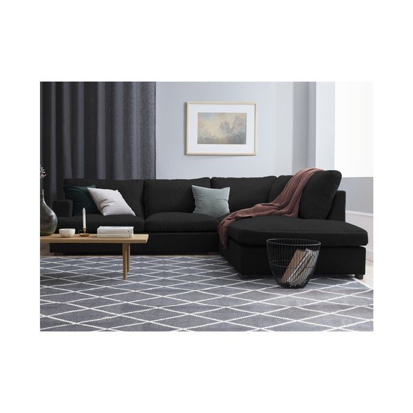 Melns stūra dīvāns Windsor & Co Sofas Daphne, labais stūris-image-3