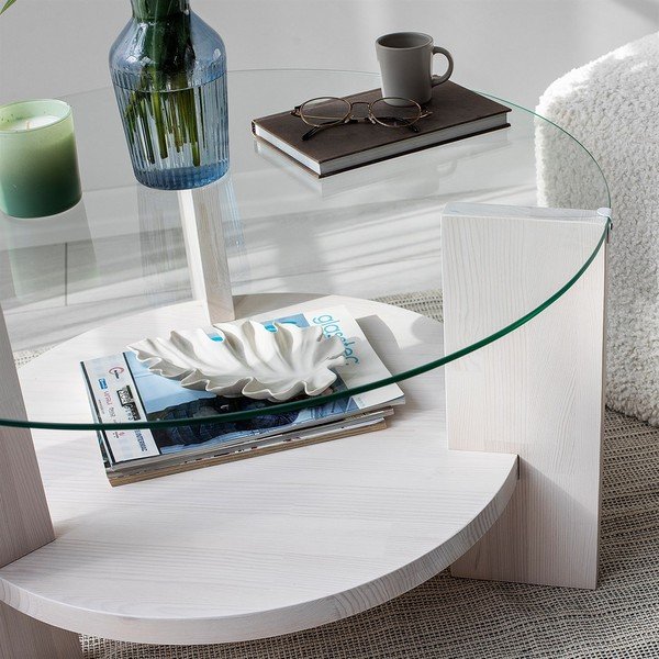 Balts apaļš kafijas galdiņš ø 75 cm Mondo – Neostill-image-3