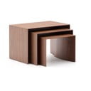 Sānu galdiņi (3 gab.) ar riekstkoka imitāciju 40x60 cm Litto – Kave Home