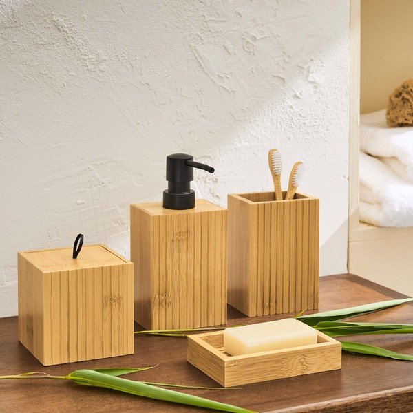 Dabīga toņa bambusa ziepju dozators Hanoi – douceur d'intérieur-image-2