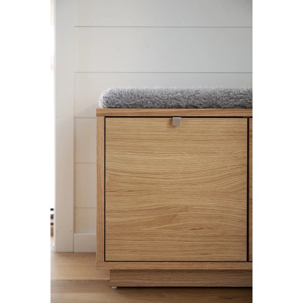 Pelēks/dabīga toņa apavu plaukts ar ozolkoka imitāciju un soliņu Confetti – Rowico-image-4