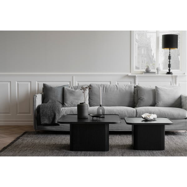 Melns ozolkoka kafijas galdiņš 80 x 80 cm Sullivan - Rowico-image-2