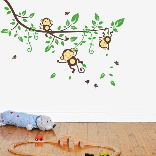 Sienas uzlīme Ambiance Monkeys on Tree-image-4