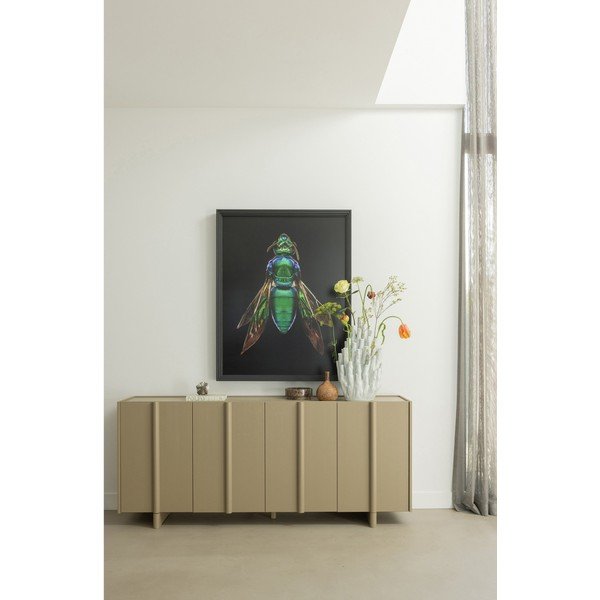 Bēša priedes masīvkoka zema kumode 200x85 cm Basu – WOOOD-image-1