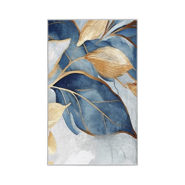 Zils/zelta krāsas mazgājams paklājs 160x230 cm Golden Leaves – Mila Home