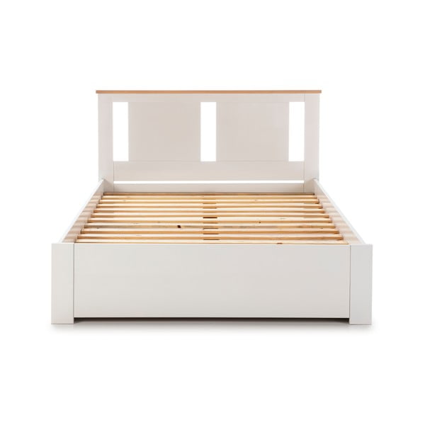 Balta divvietīga gulta ar režģi 140x190 cm Enara – Marckeric-image-2